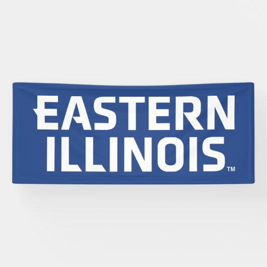 Oostelijk Illinois University Wordmark Logo Spandoek (Horizontaal)