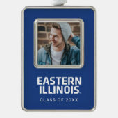 Oostelijk Illinois University Wordmark Logo Verzilverd Omlijst Ornament (Voorkant)