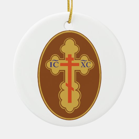 Oostelijk Orthodoxe Kruis Keramisch Ornament (Voorkant)
