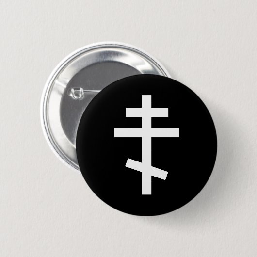 Oostelijk Orthodoxe Kruis Ronde Button 5,7 Cm (Voorkant /achterkant)