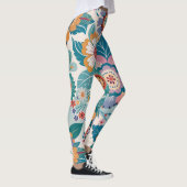 Oostelijk Retro Bloemen Pastel Aangepast Patroon Leggings (Rechts)