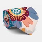 Oostelijk Retro Bloemen Pastel Aangepast Patroon Stropdas (Opgerold)