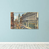 Oostelijk Uitzicht van de Markt St. van Powell St. Canvas Afdruk (Insitu (Houten vloer))