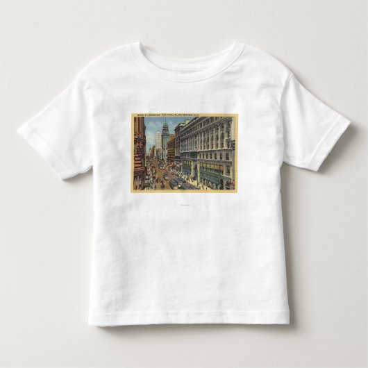 Oostelijk Uitzicht van de Markt St. van Powell St. Kinder Shirts (Voorkant)
