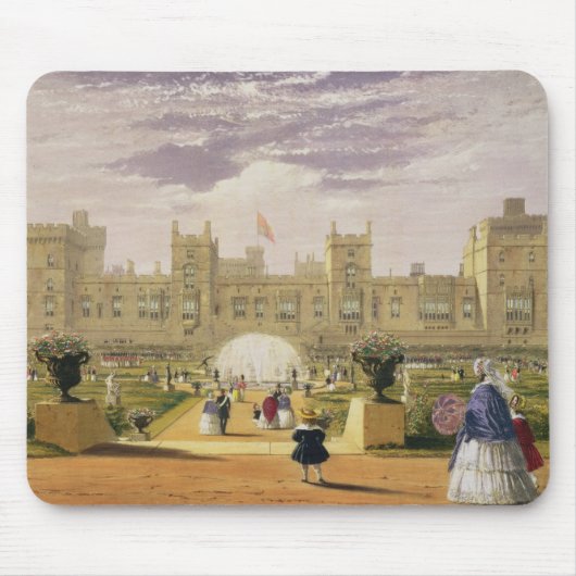 oostelijk uitzicht van het kasteel en de tuin, de muismat (Voorkant)