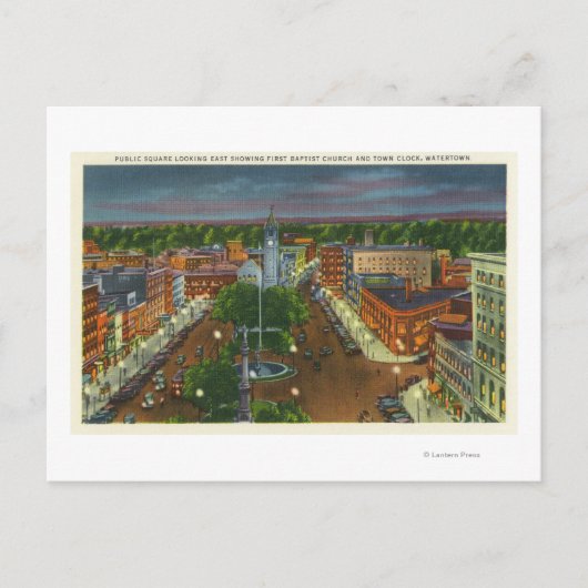 Oostelijk Uitzicht van het Openbaar Plein, stadskl Briefkaart (Voorkant)