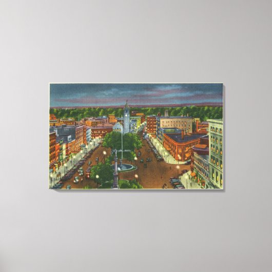 Oostelijk Uitzicht van het Openbaar Plein, stadskl Canvas Afdruk (Voorkant)