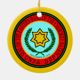 oostelijke band van de Cherokee-zegel Keramisch Ornament