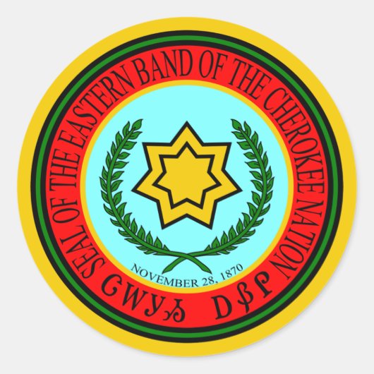 oostelijke band van de Cherokee-zegel Ronde Sticker (Voorkant)