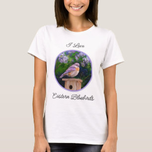 Oostelijke Blauwe Lijster in Sneeuw - Originele Fo T-shirt