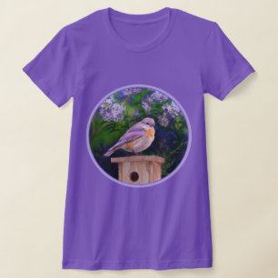 Oostelijke Blauwe Lijster in Sneeuw - Originele Fo T-shirt