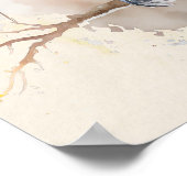 Oostelijke Blauwe Oranje Rotische Waterverf Poster (Hoek)