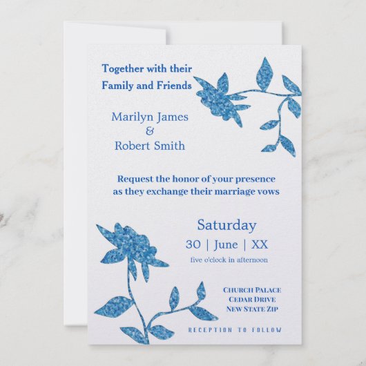 Oostelijke Blauwe Pelourese Floral Kaart (Achterkant)