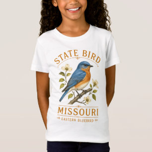 Oostelijke-Blauwe Vogel Trots MO Vintage Embleem T-shirt