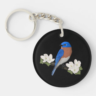 Oostelijke Blauwstaart Vogelliefhebber Vogelspotte Sleutelhanger