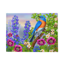 Oostelijke Blauwvogel in de Garden Doormat