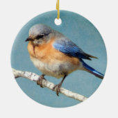 Oostelijke Blauwvogel Keramisch Ornament (Achterkant)