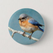 Oostelijke Blauwvogel Ronde Button 5,7 Cm (Voorkant)