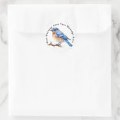 Oostelijke Blauwvogel Ronde Sticker (Tas)