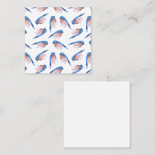 Oostelijke blauwvogels waterverf schattige vogels informatiekaartje (Voorkant / Achterkant)