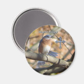 Oostelijke Bluebird Blessings Magnet. Magneet (Voorkant / Achterkant)