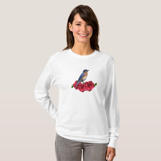 Oostelijke Bluebird Camellia T-Shirt (Voorkant volledig)