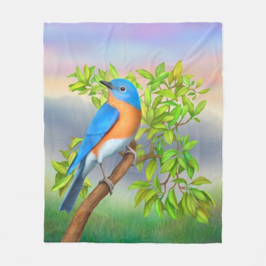 Oostelijke Bluebird Fleece Blanket (Voorkant)