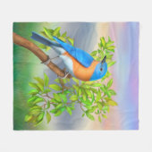 Oostelijke Bluebird Fleece Blanket (Voorkant (Horizontaal))