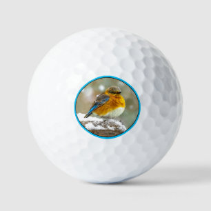 Oostelijke Bluebird in Snow - Originele Foto Golfballen