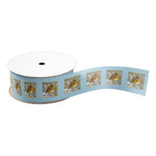 Oostelijke Bluebird in Snow - Originele Foto Grosgrain Lint