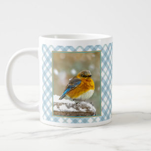 Oostelijke Bluebird in Snow - Originele Foto Grote Koffiekop