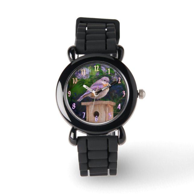 Oostelijke Bluebird in Snow - Originele Foto Horloge (Voorkant)