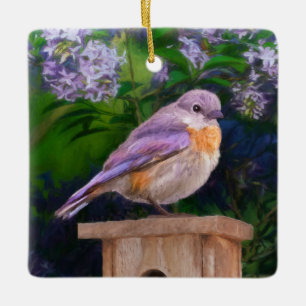 Oostelijke Bluebird in Snow - Originele Foto Keramisch Ornament