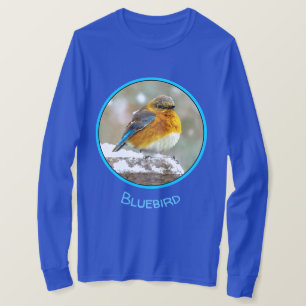 Oostelijke Bluebird in Snow - Originele Foto T-shirt