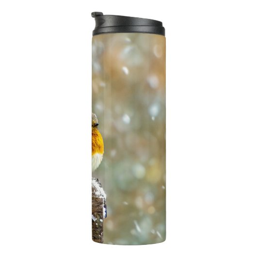 Oostelijke Bluebird in Snow - Originele Foto Thermosbeker (Geroteerd rechts)