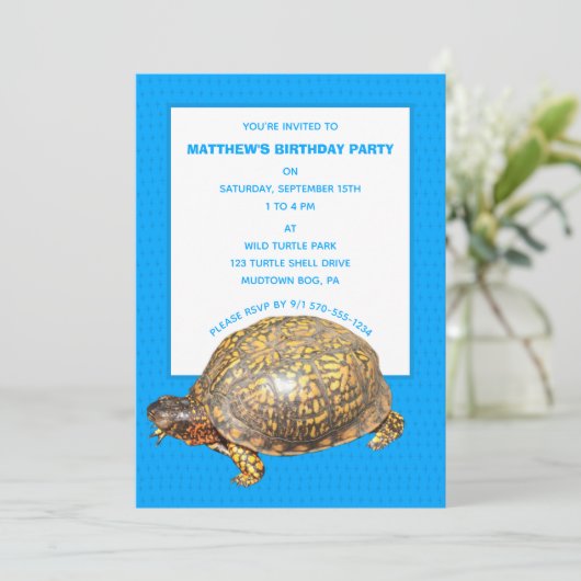 Oostelijke doos schildpad foto aangepaste verjaard kaart (Staand voorkant)
