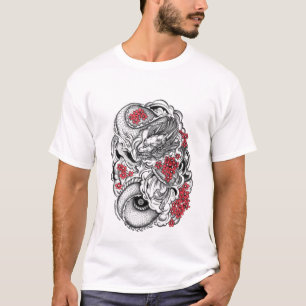 Oostelijke draak met bloesems t-shirt
