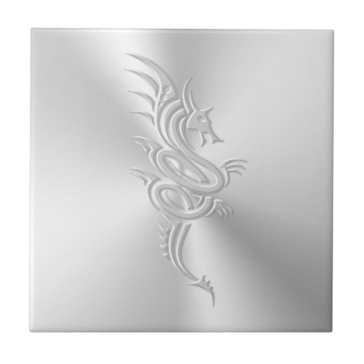 Oostelijke draak, reliëfeffect tegeltje (Voorkant)