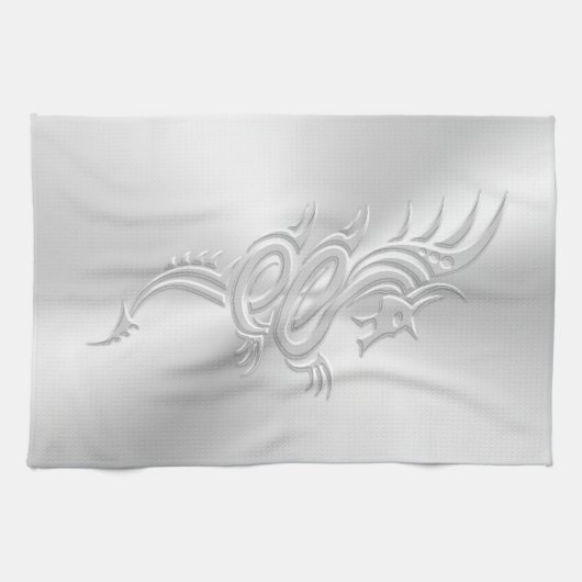 Oostelijke draak, reliëfeffect theedoek (Horizontaal)