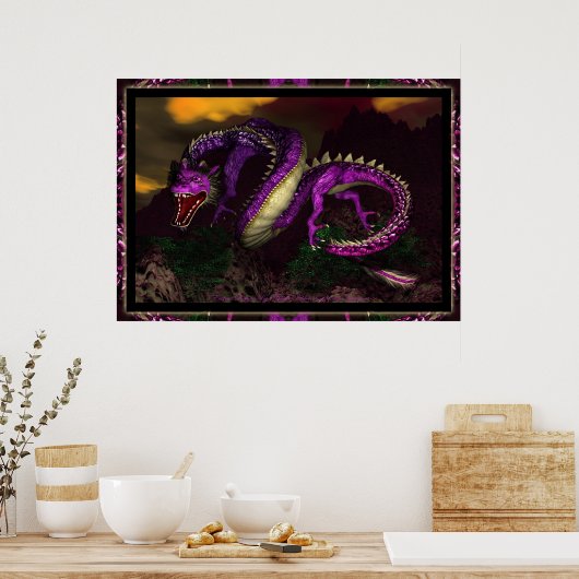 Oostelijke draak van Michelle Wilder Poster (Keuken)