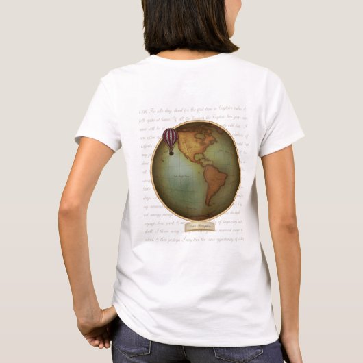 Oostelijke en Westerne Hemispheres Map 2-zijdig T-shirt (Achterkant)