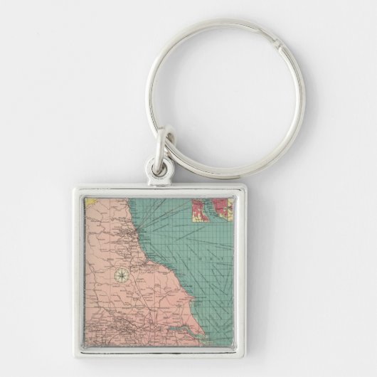 oostelijke havens van de Grote Brit Sleutelhanger (Voorkant)