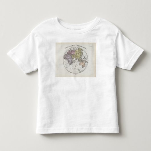 Oostelijke Hemisphere Atlas Map Kinder Shirts (Voorkant)