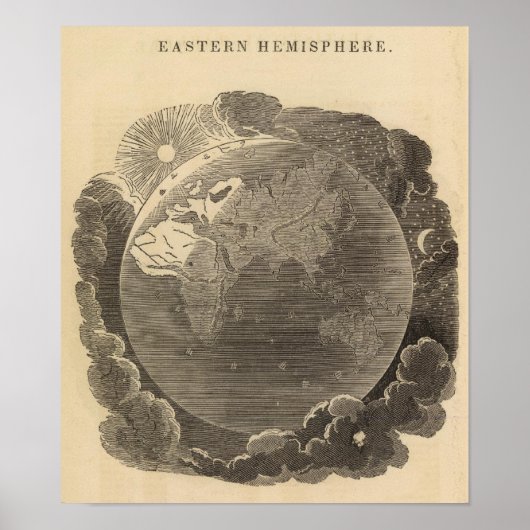 Oostelijke Hemisphere Map door Goodrich Poster (Voorkant)