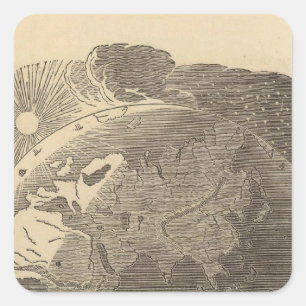 Oostelijke Hemisphere Map door Goodrich Vierkante Sticker
