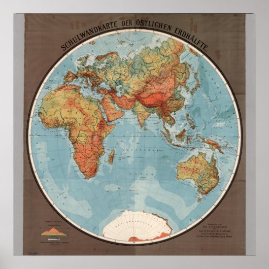 Oostelijke Hemisphere Map Poster (Voorkant)