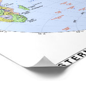 Oostelijke Hemisphere Map Poster (Hoek)