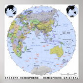 Oostelijke Hemisphere Map Poster (Voorkant)