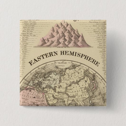 Oostelijke Hemisphere Vierkante Button 5,1 Cm (Voorkant)
