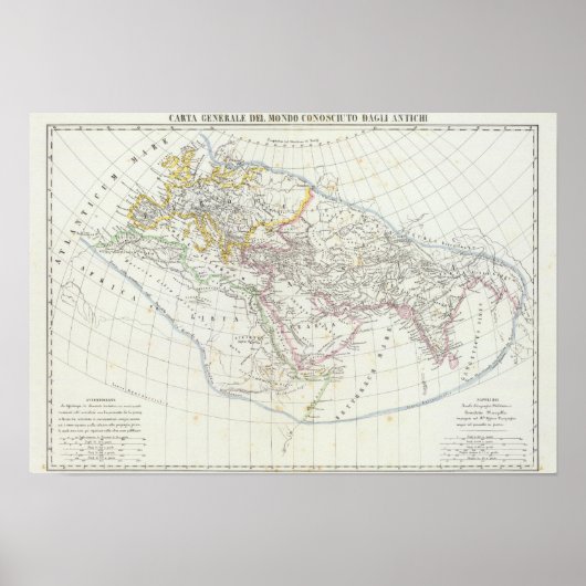 Oostelijke Hemisphere World Lithograded Map Poster (Voorkant)